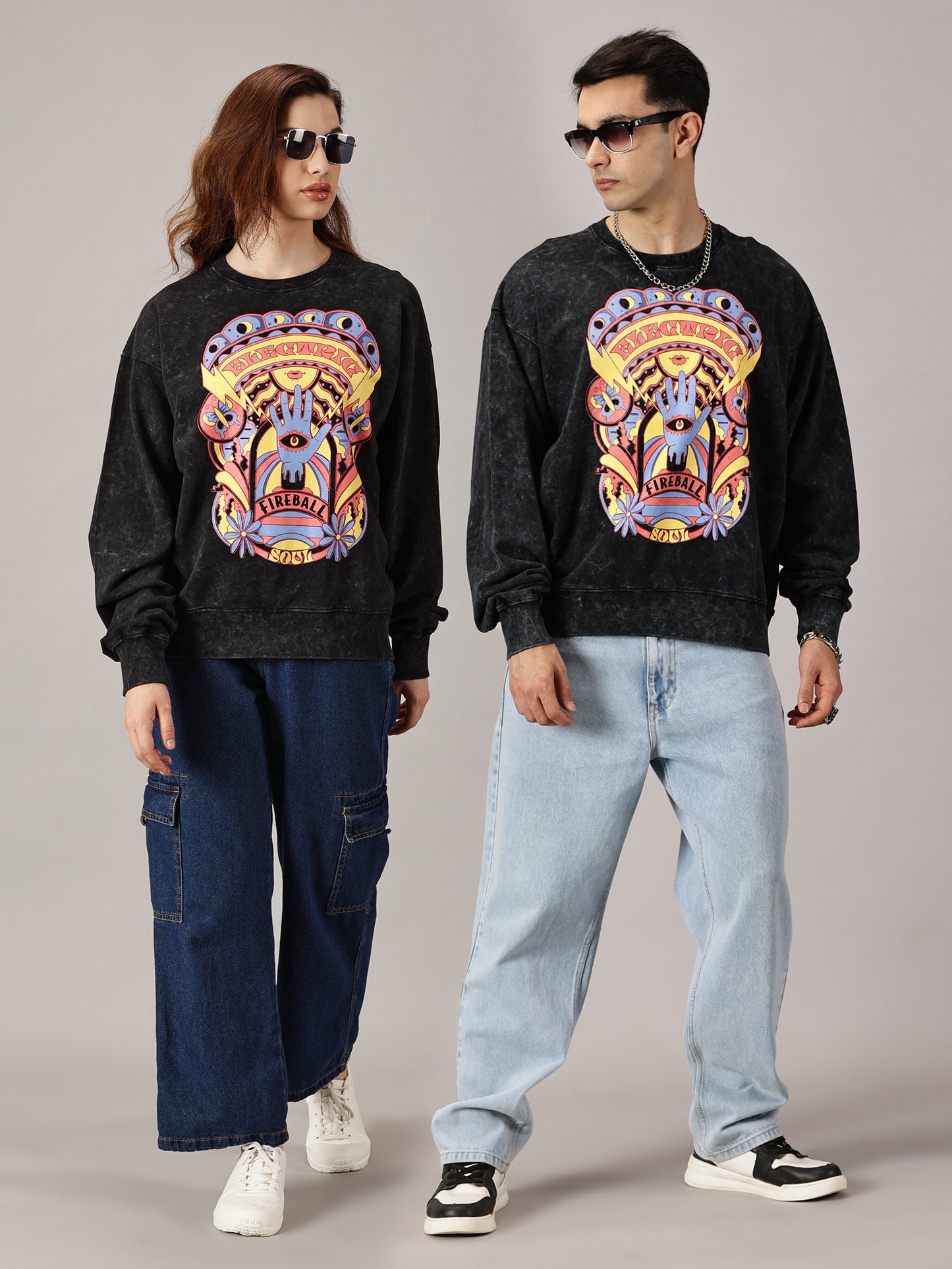 FB Electric Soul Oversized Black Sweatshirt