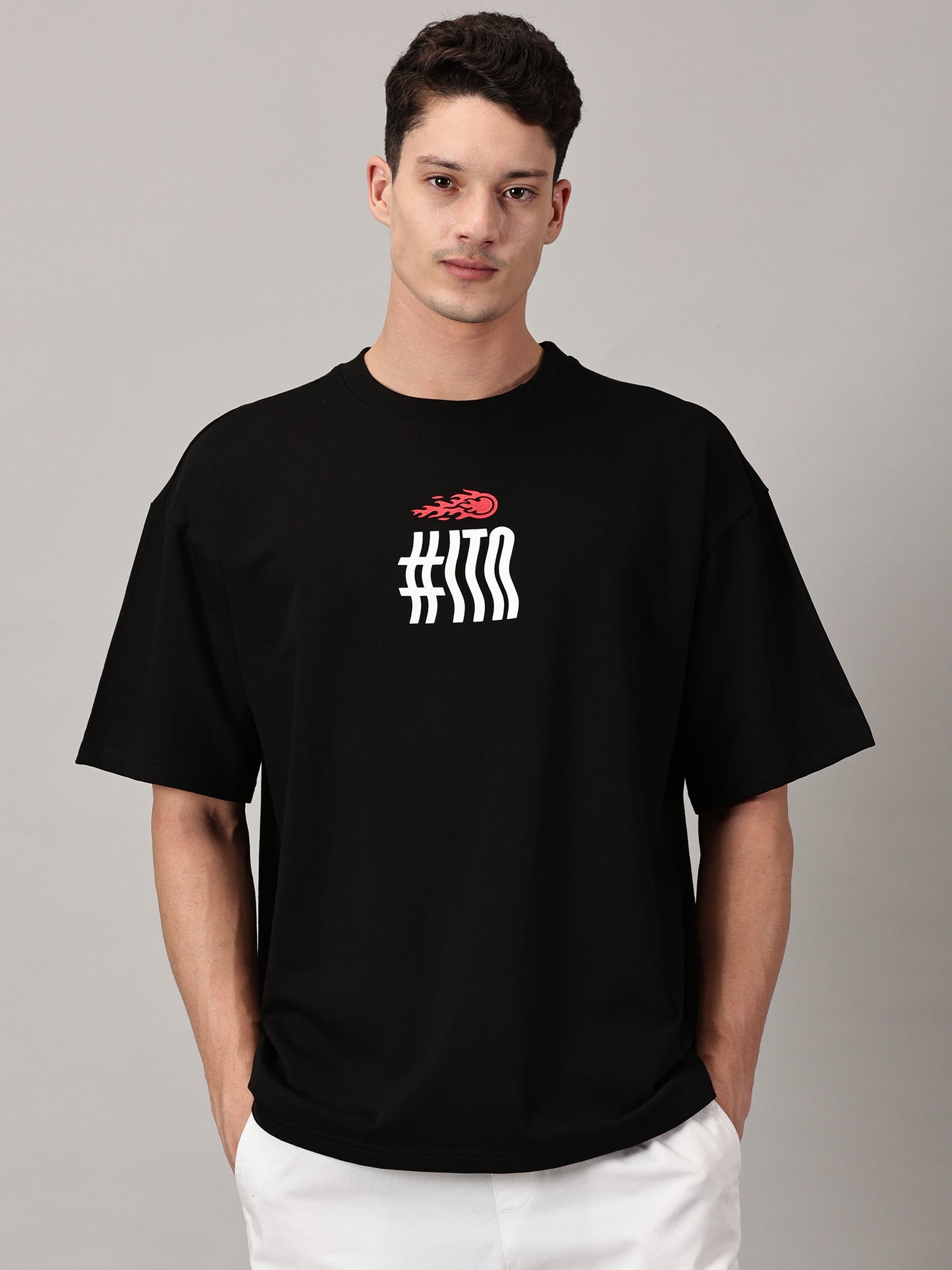 FB Ignite The Night Glow in Dark Oversized Black T Shirt