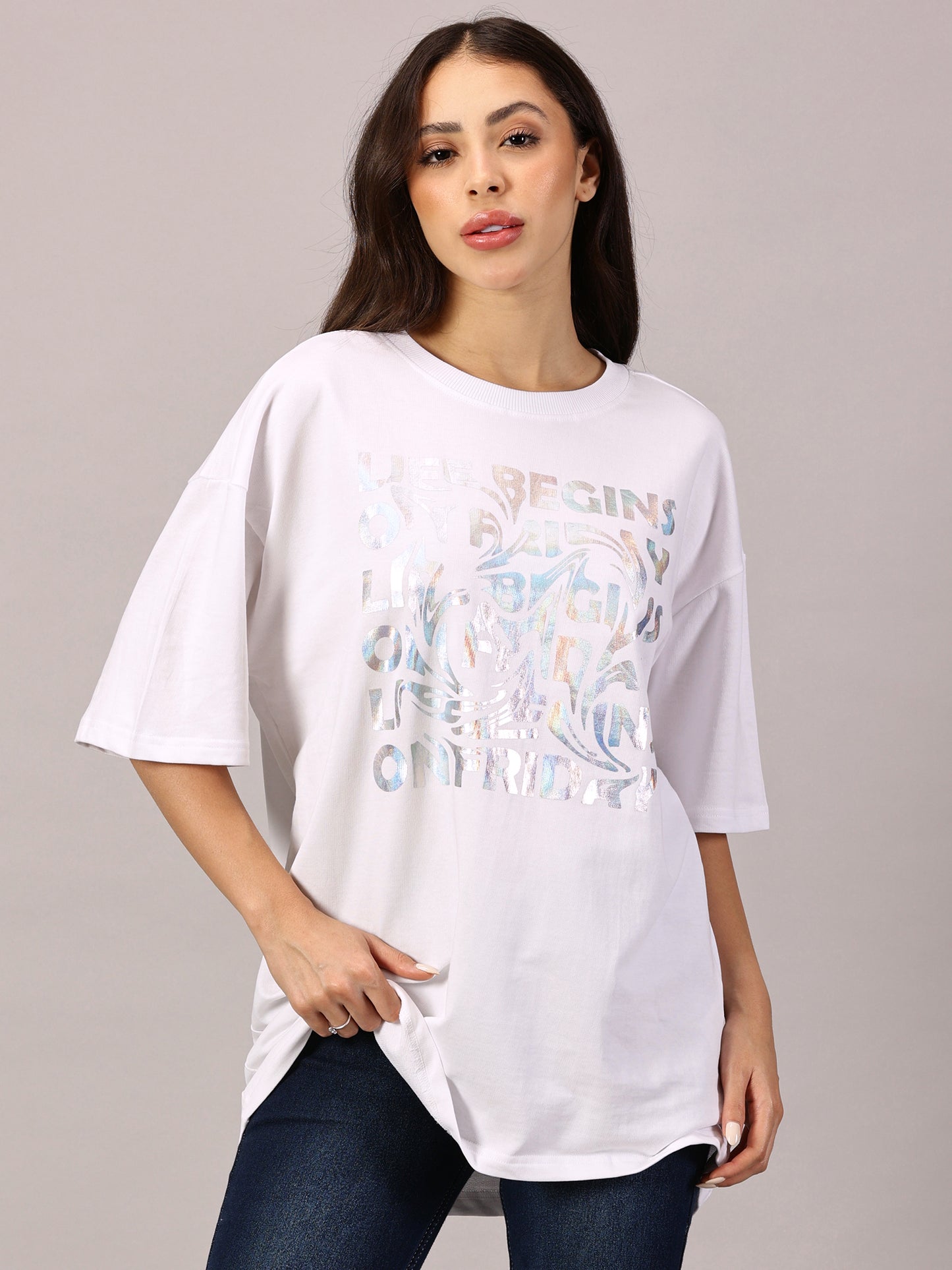 FB Life Begins On Friday Iridescent T Shirt