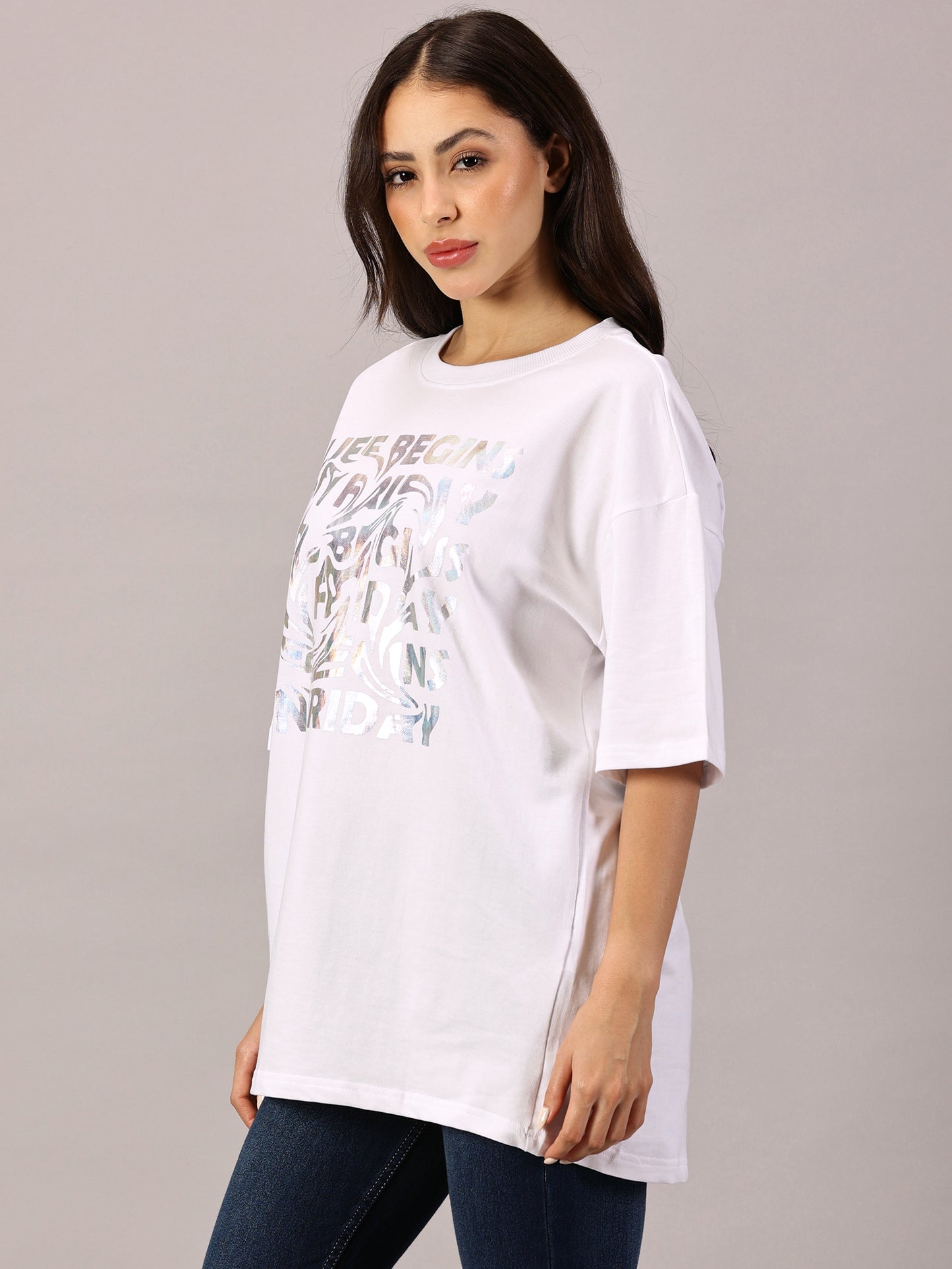 FB Life Begins On Friday Iridescent T Shirt