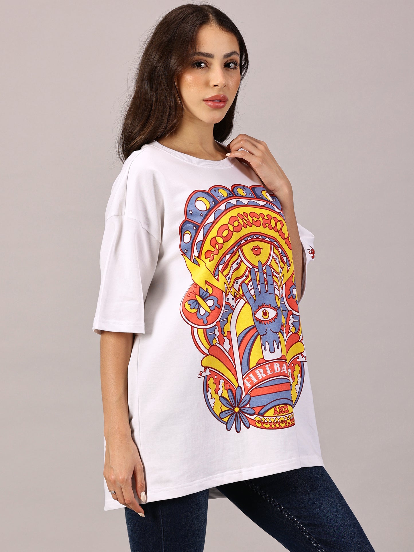 FB Electric Soul Oversized White T Shirt