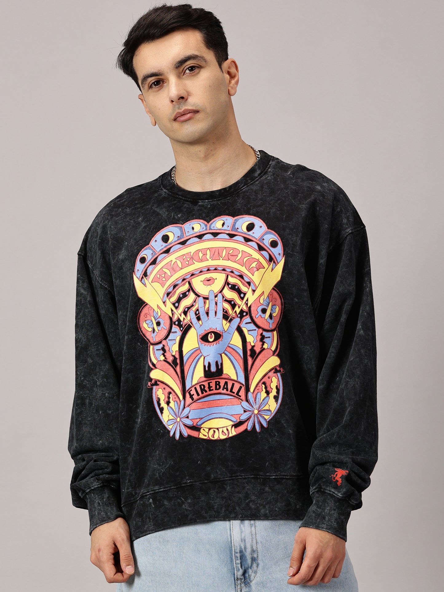 FB Electric Soul Oversized Black Sweatshirt