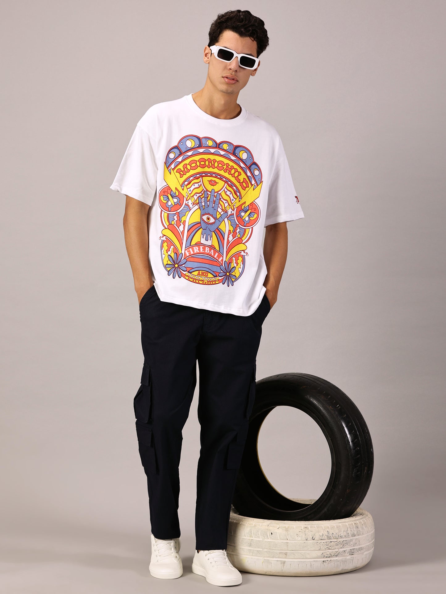 FB Electric Soul Oversized White T Shirt