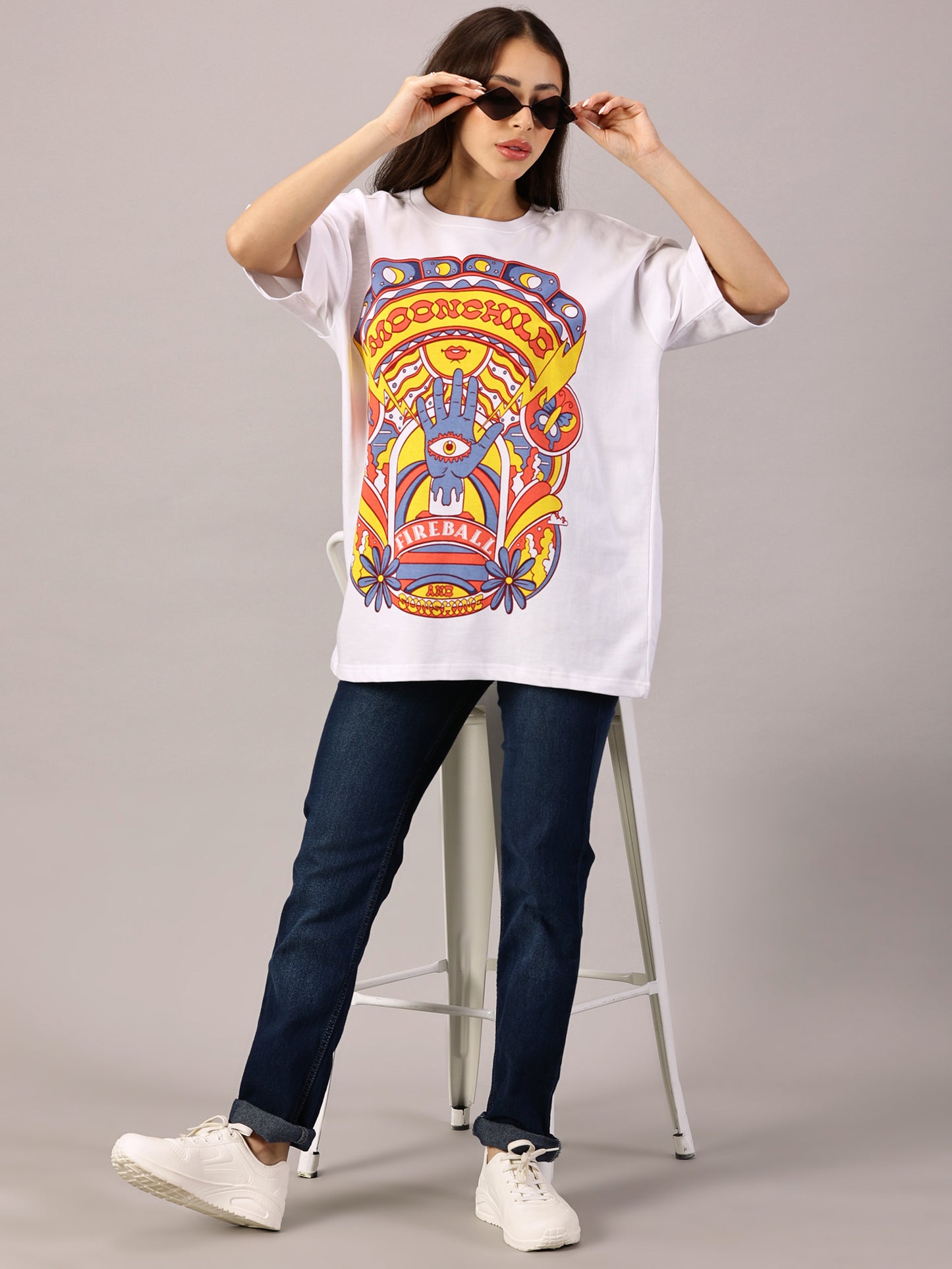 FB Electric Soul Oversized White T Shirt