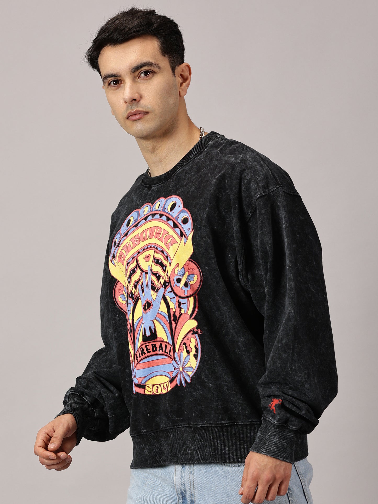 FB Electric Soul Oversized Black Sweatshirt