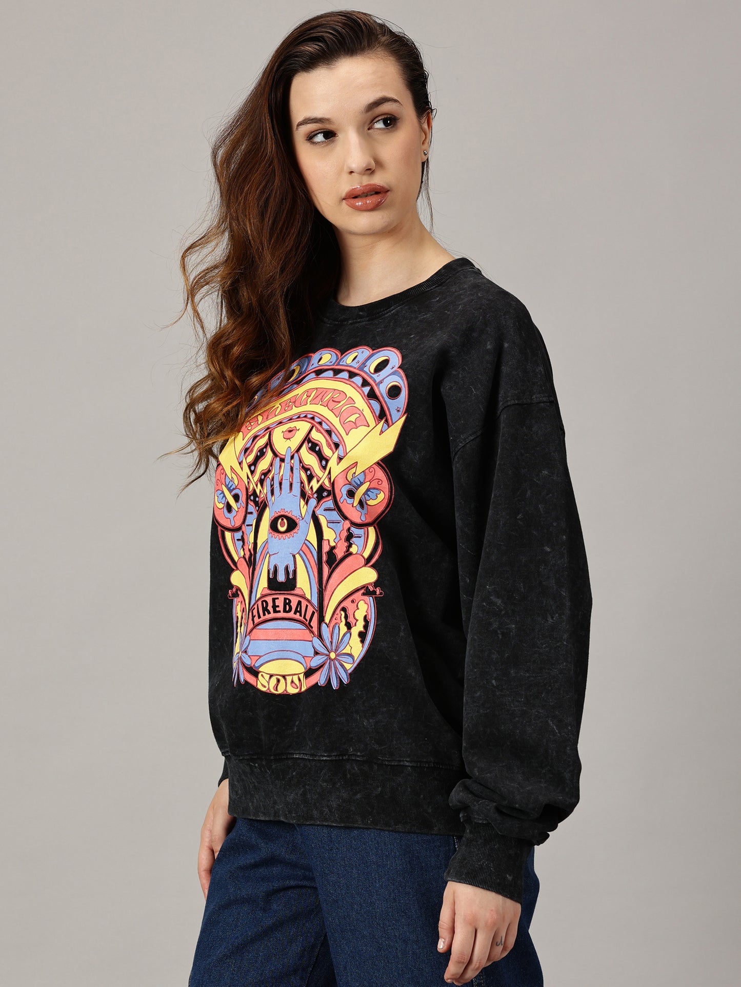 FB Electric Soul Oversized Black Sweatshirt