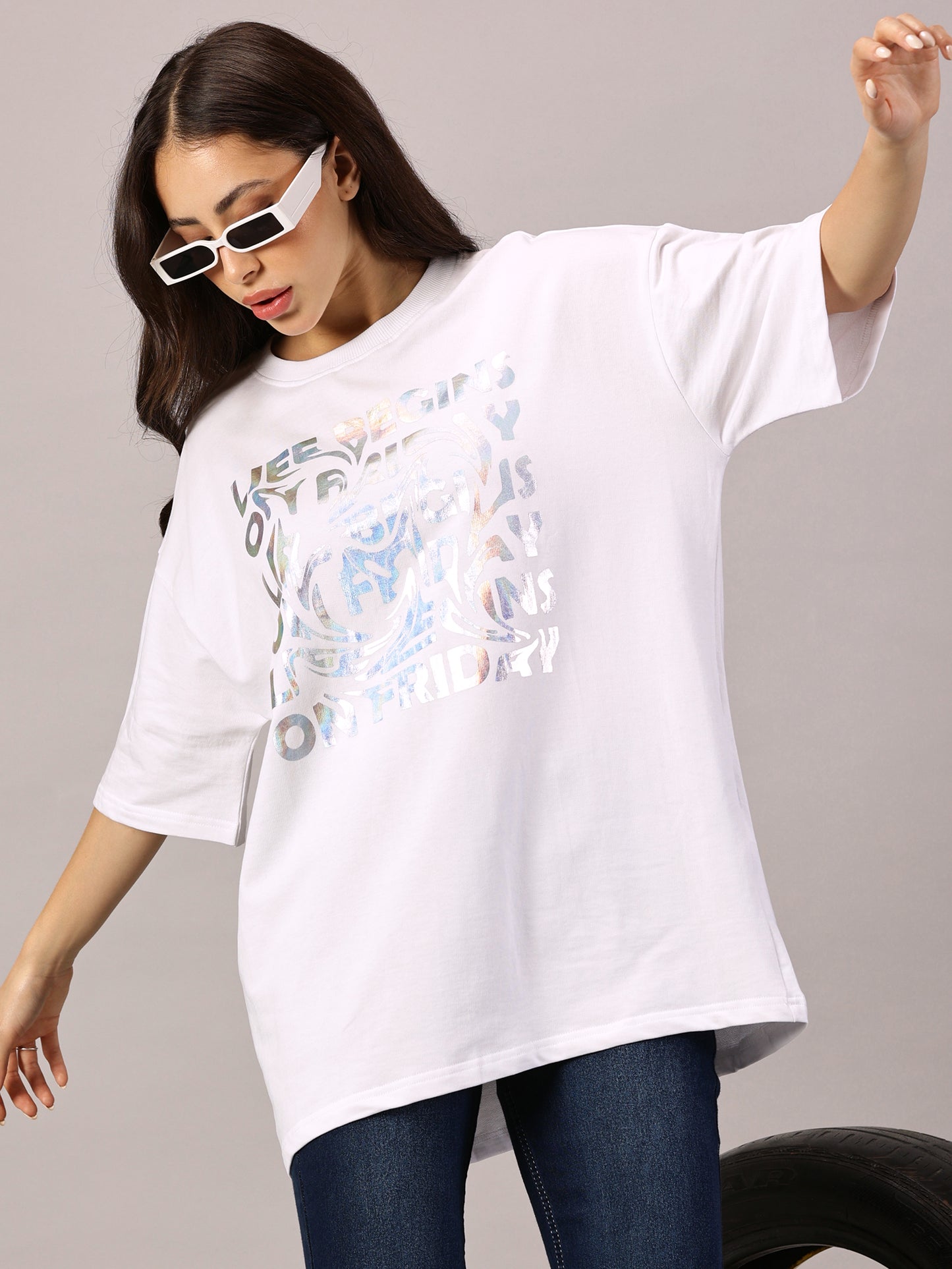 FB Life Begins On Friday Iridescent T Shirt