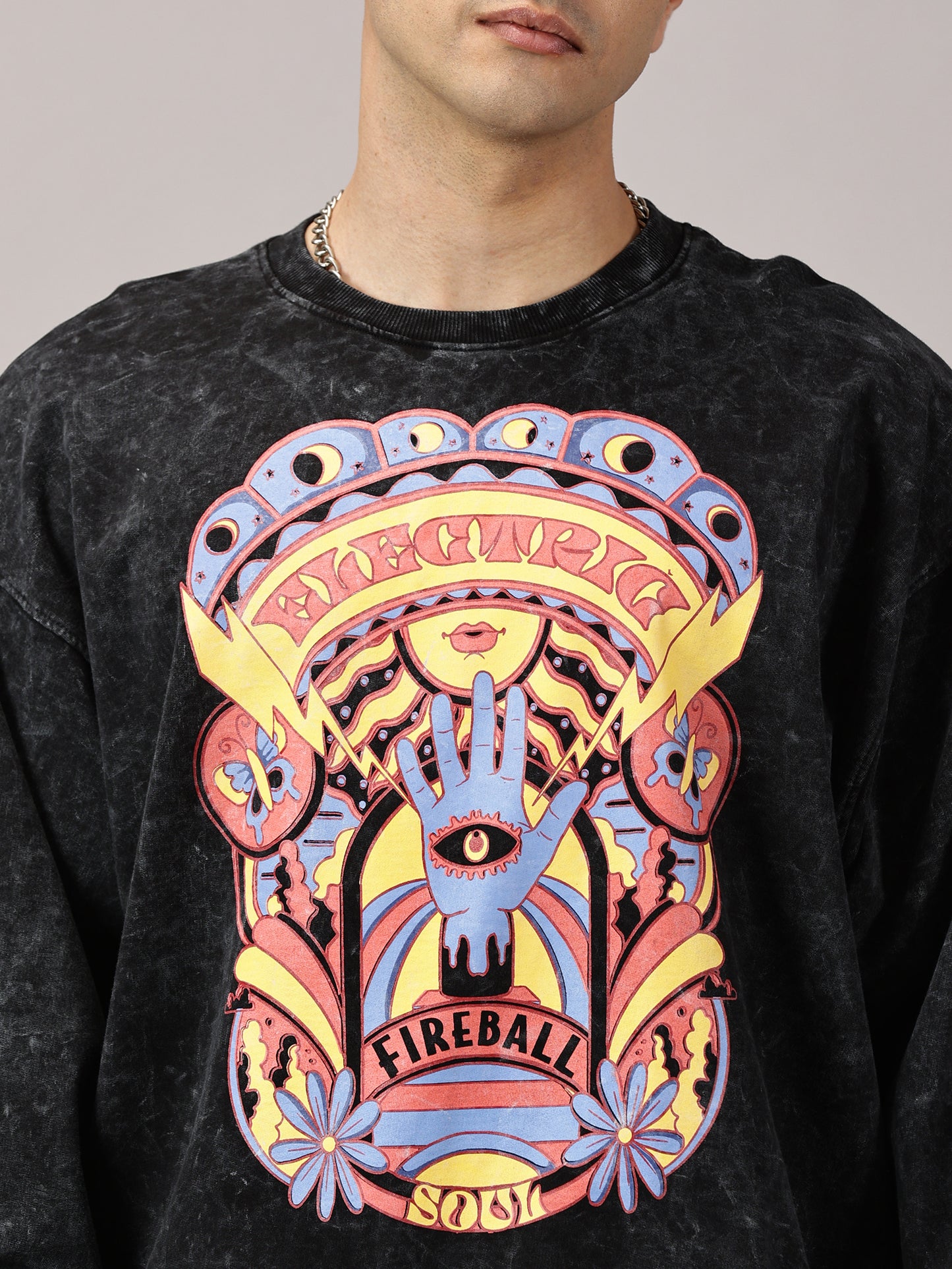 FB Electric Soul Oversized Black Sweatshirt