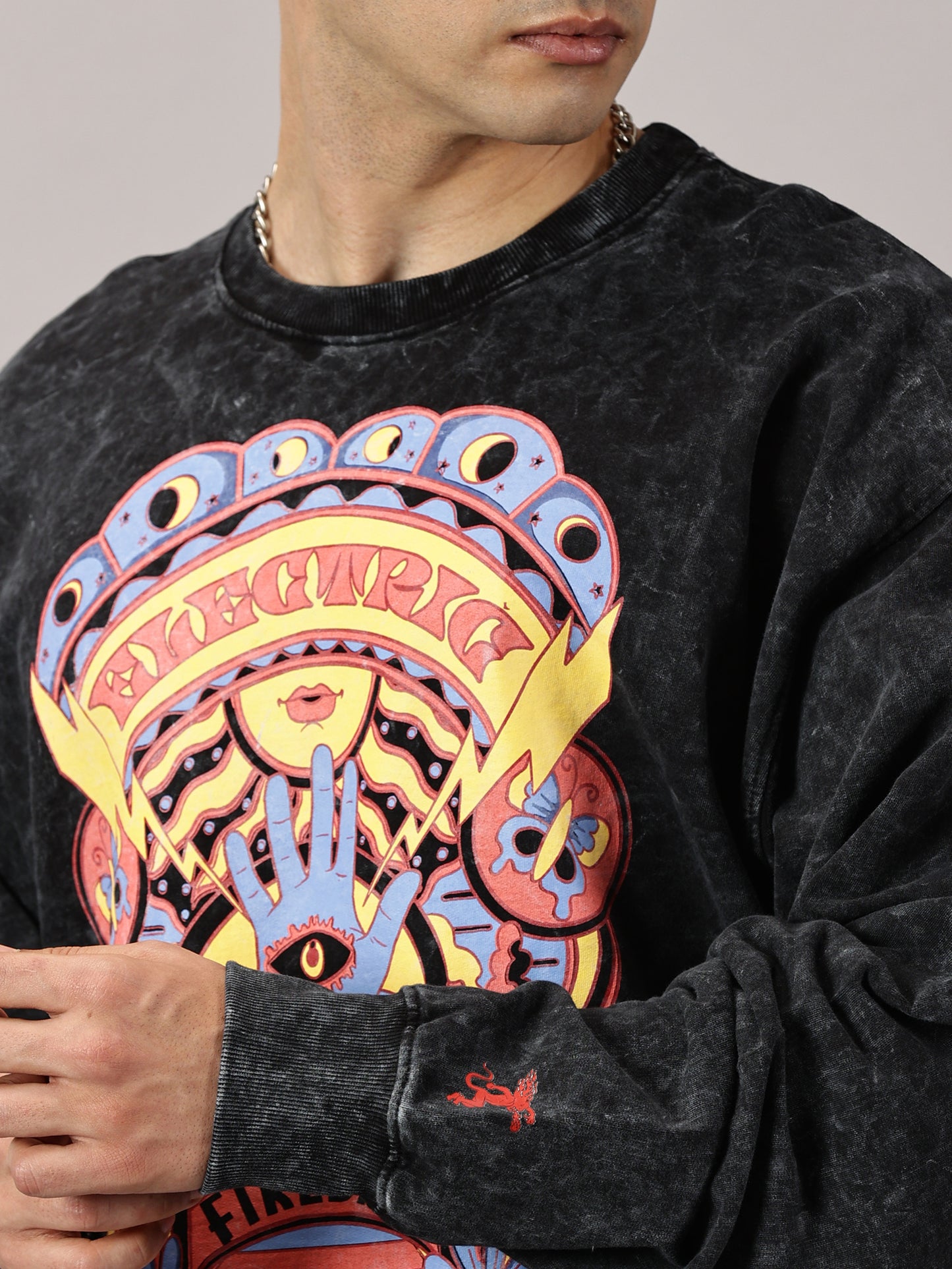 FB Electric Soul Oversized Black Sweatshirt