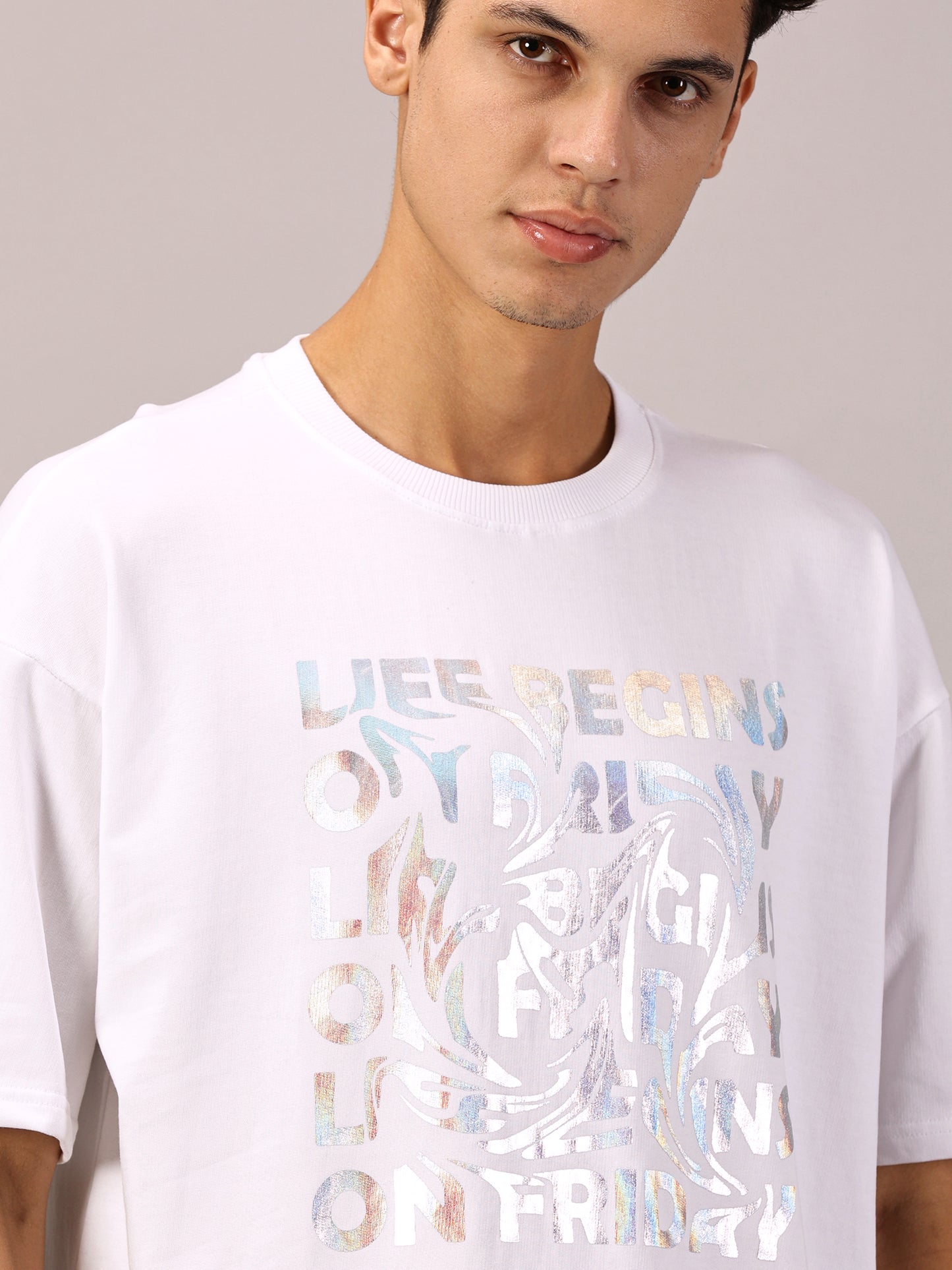 FB Life Begins On Friday Iridescent T Shirt