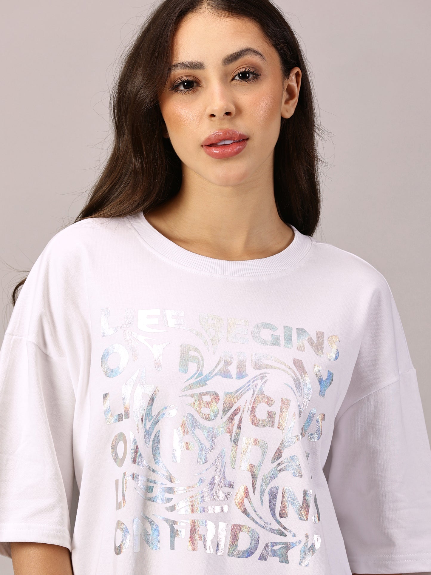 FB Life Begins On Friday Iridescent T Shirt