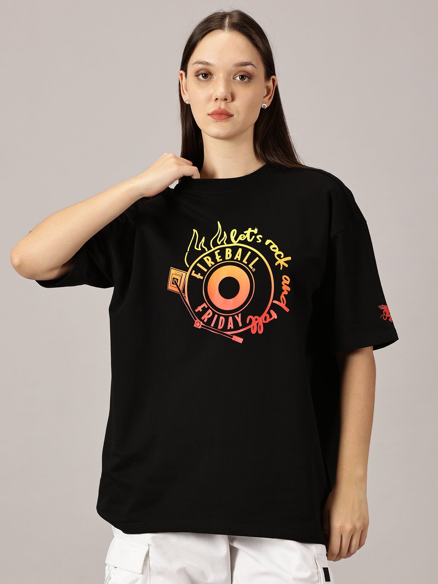 FB Make It Louder Oversized Black T Shirt