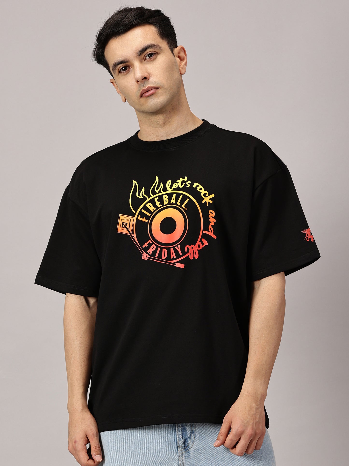 FB Make It Louder Oversized Black T Shirt