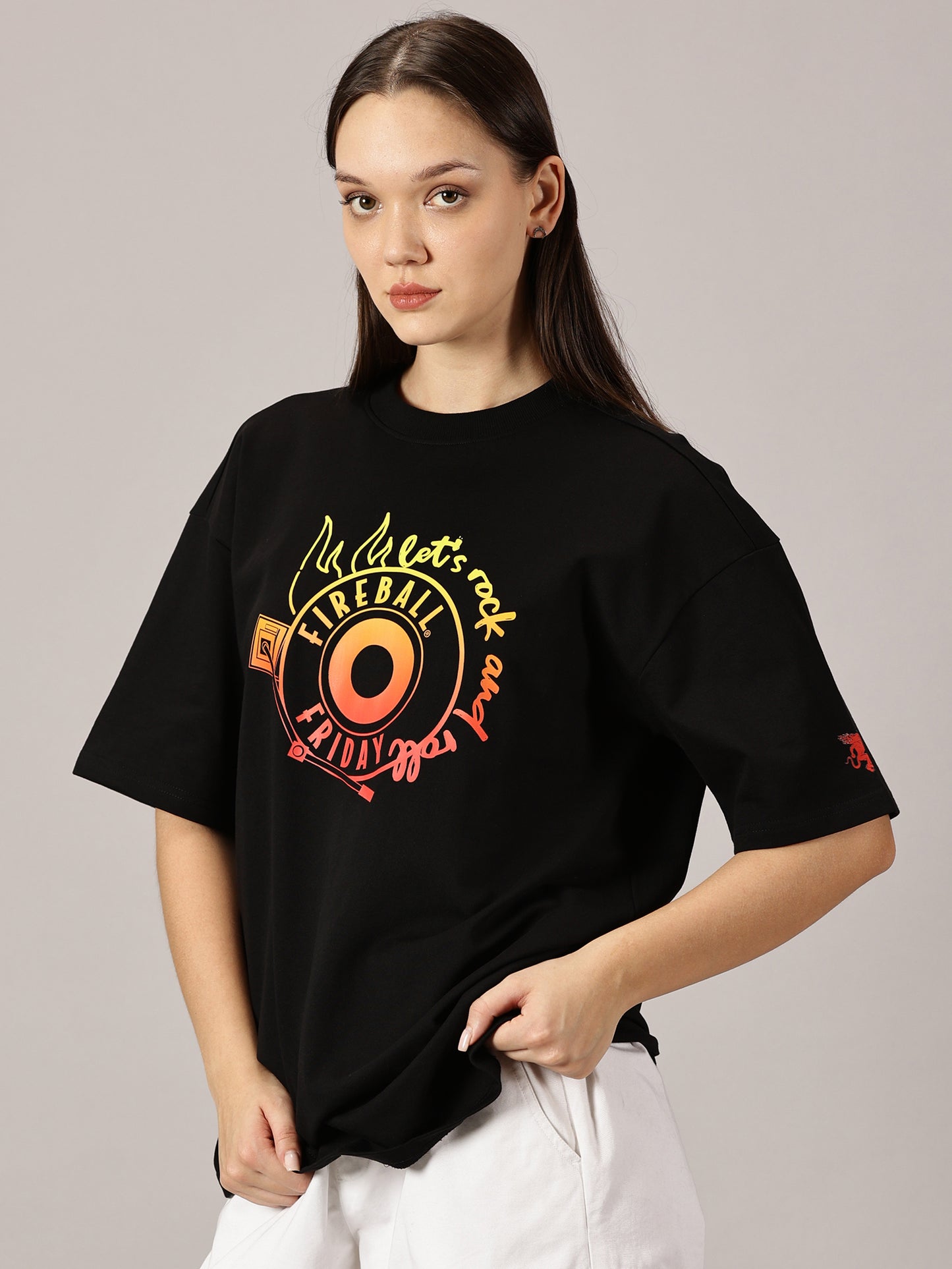 FB Make It Louder Oversized Black T Shirt