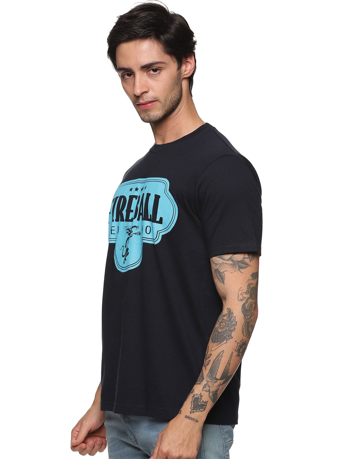 FB Navy Round Neck T Shirt