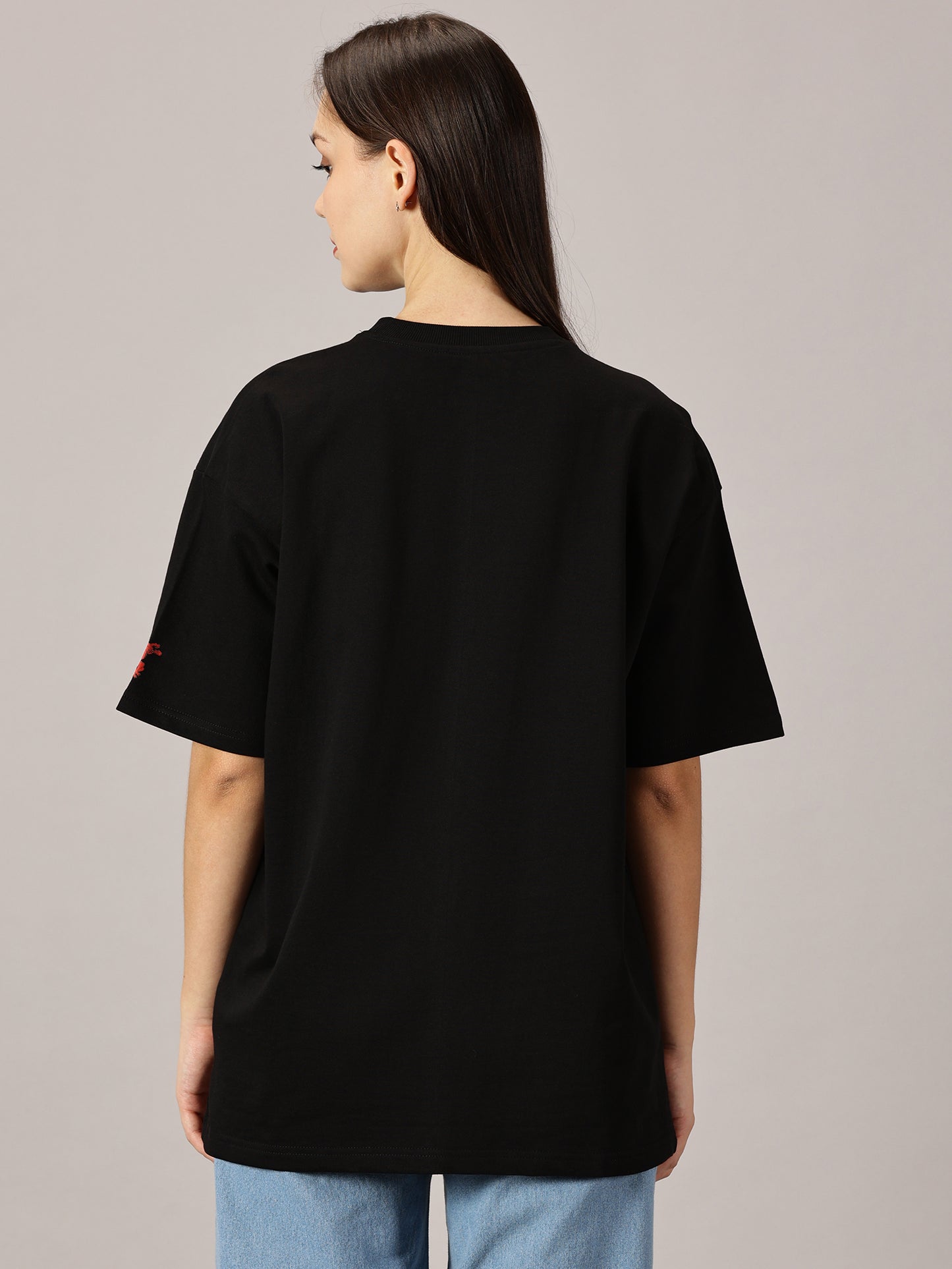 FB Reshuffle Night Life Oversized Black T Shirt
