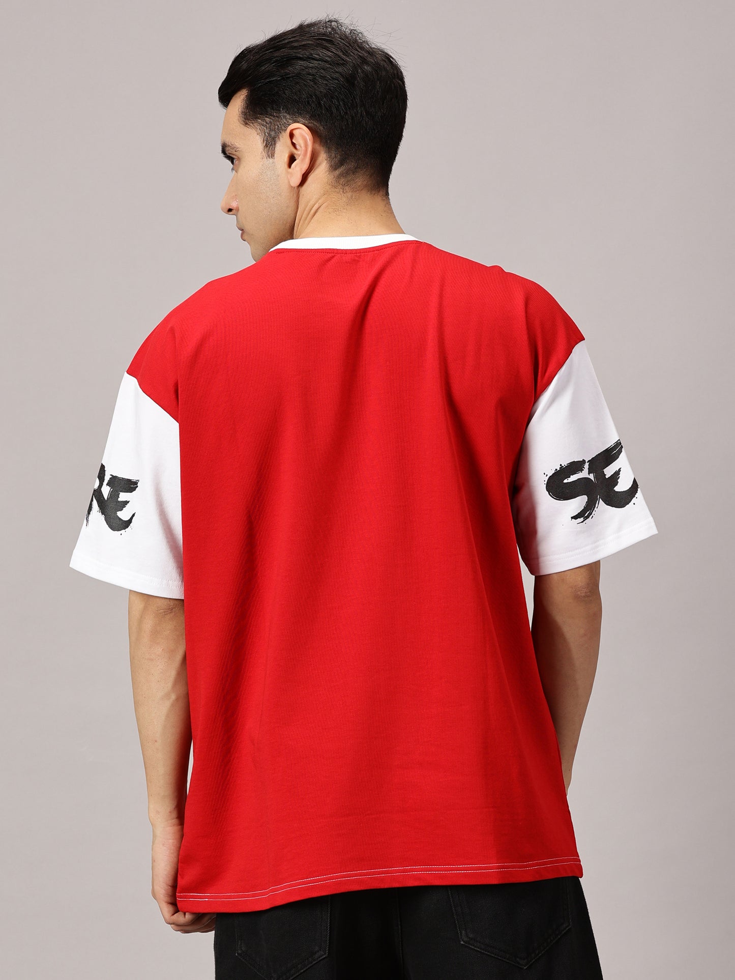 FB It's Always Great Time To Be Yourself 3D Puff Print Oversized Red T Shirt