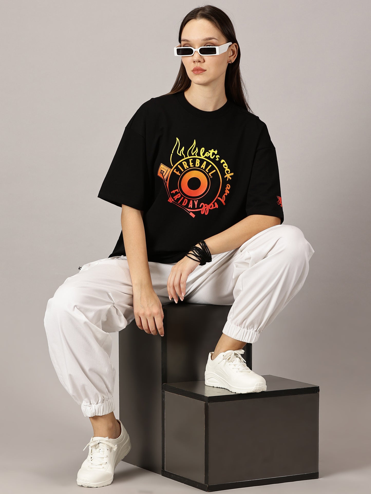 FB Make It Louder Oversized Black T Shirt