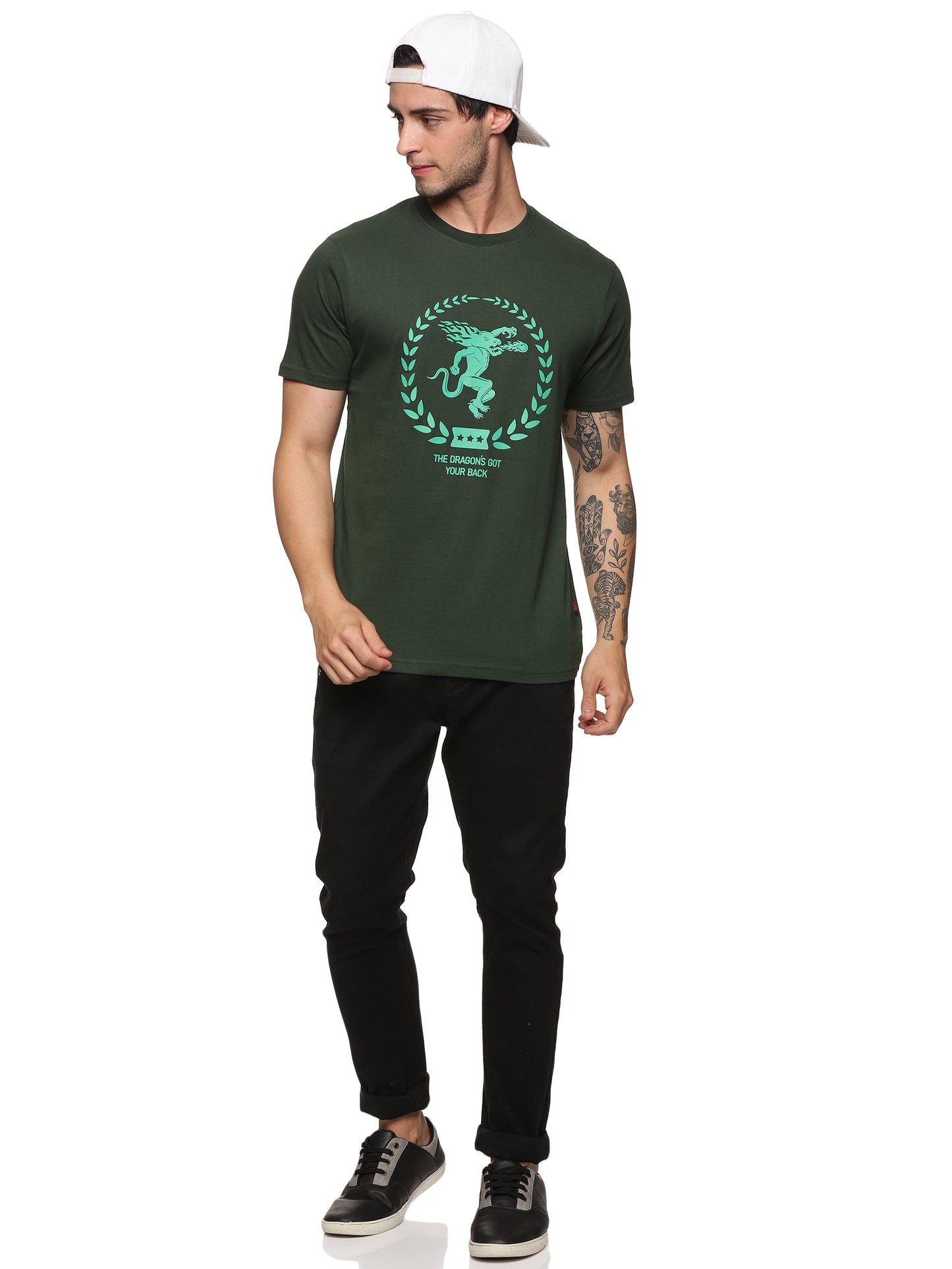 FB Green Round Neck HD T Shirt