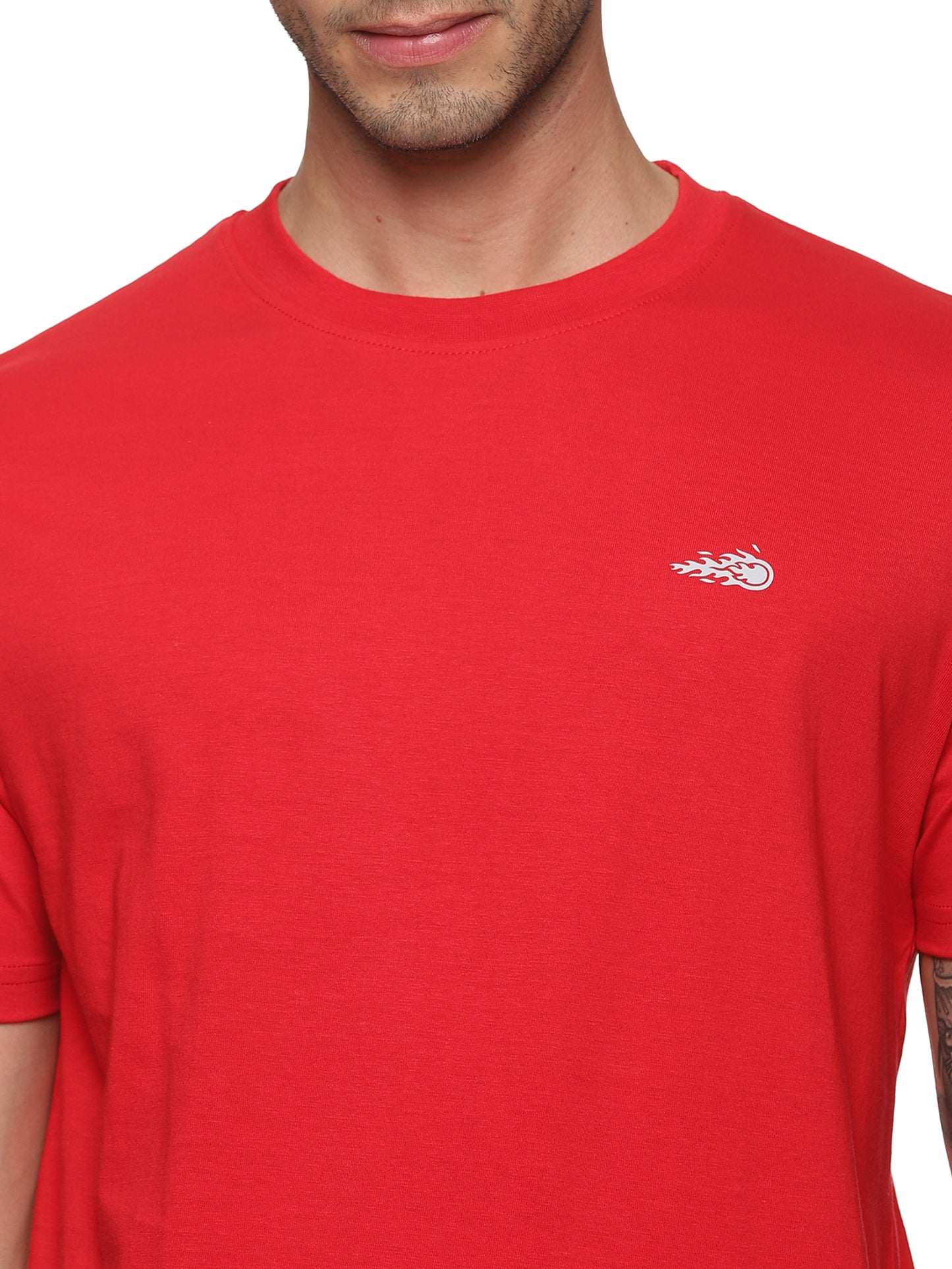 FB Red Round neck Rise Beyond T Shirt