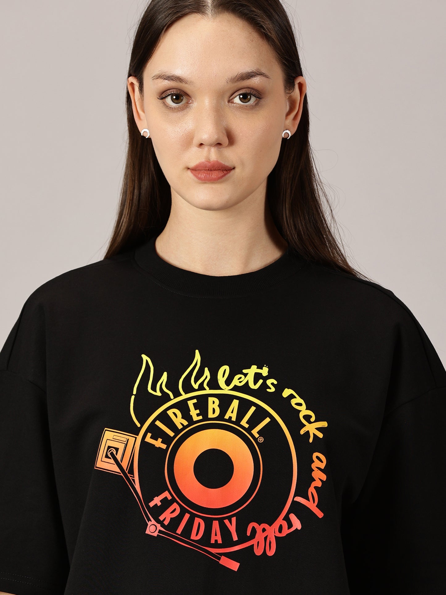 FB Make It Louder Oversized Black T Shirt