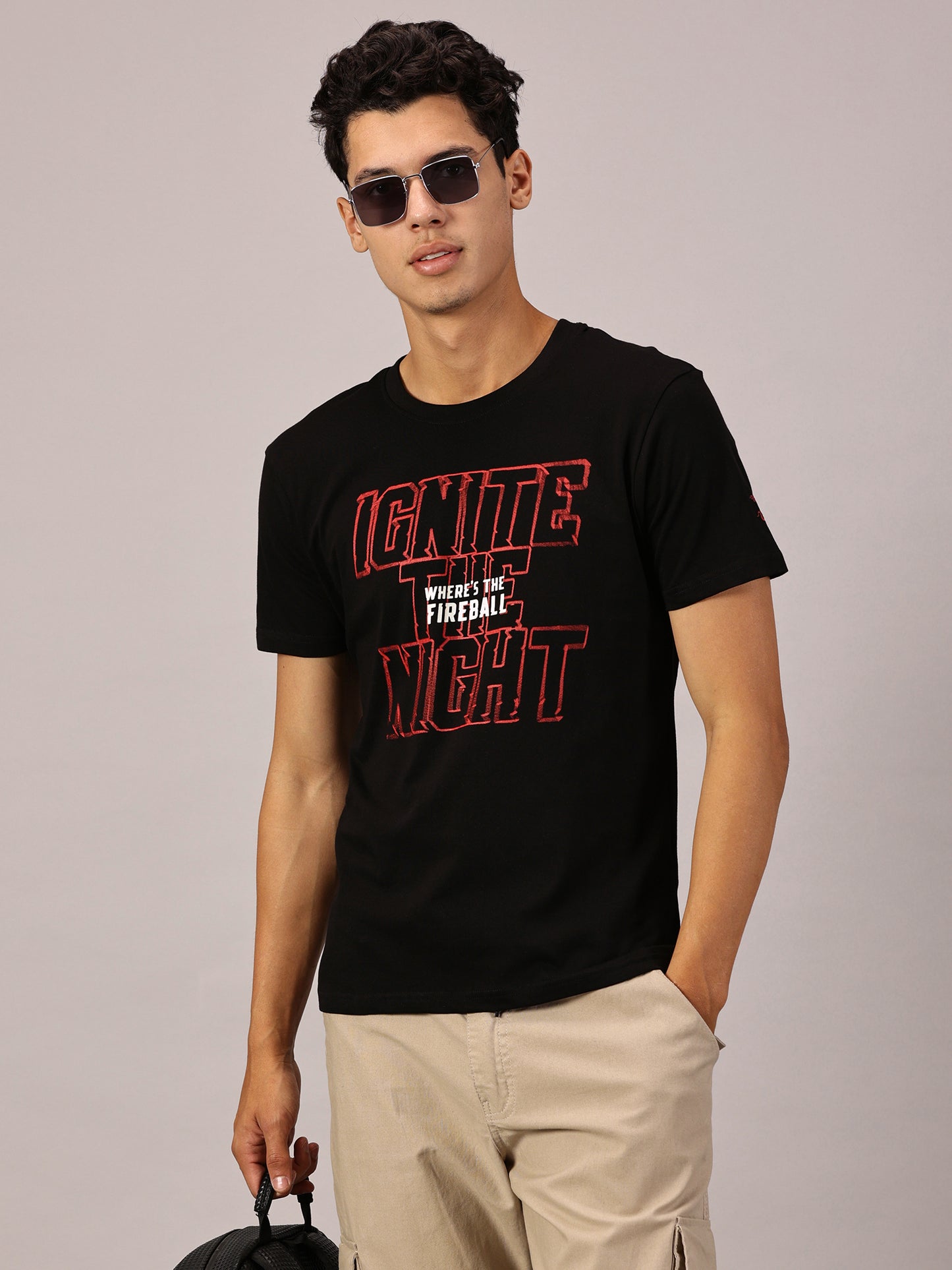 FB Glow in Dark Where' The Fireball Ignite The Night Black T Shirt