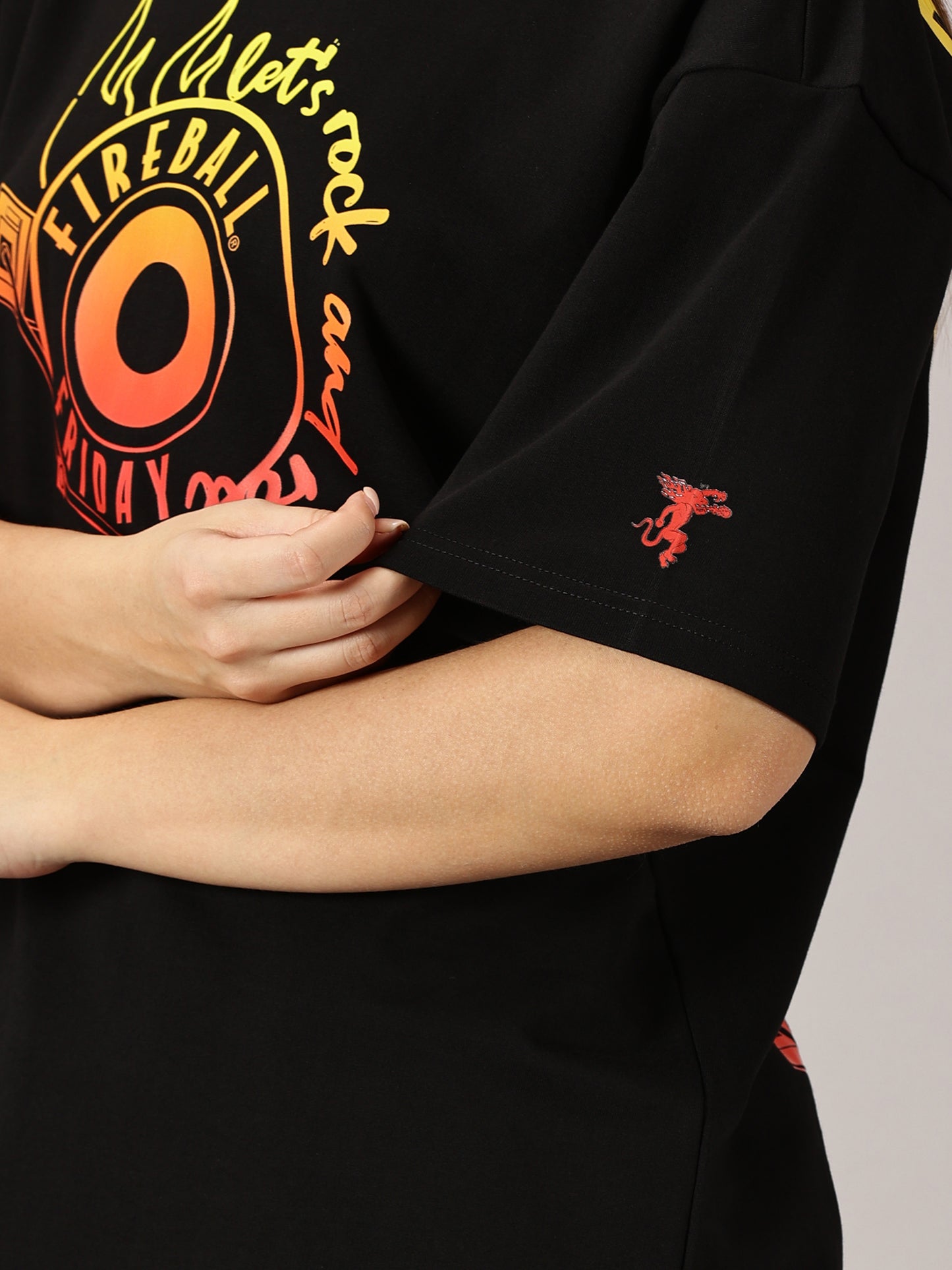 FB Make It Louder Oversized Black T Shirt