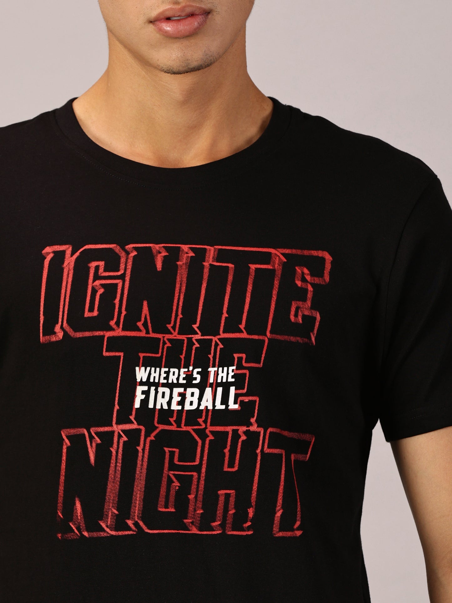 FB Glow in Dark Where' The Fireball Ignite The Night Black T Shirt