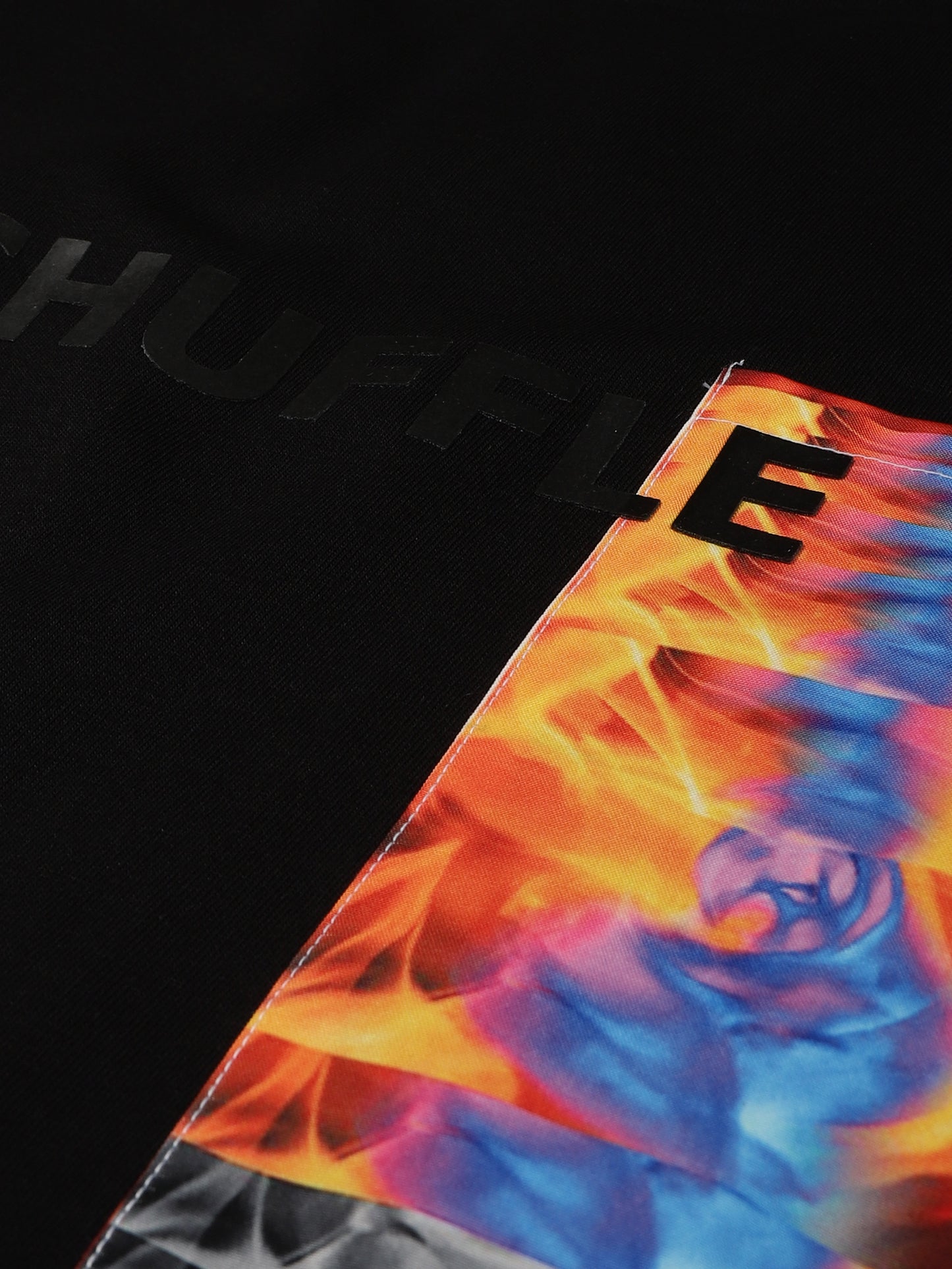 FB Reshuffle Night Life Oversized Black T Shirt