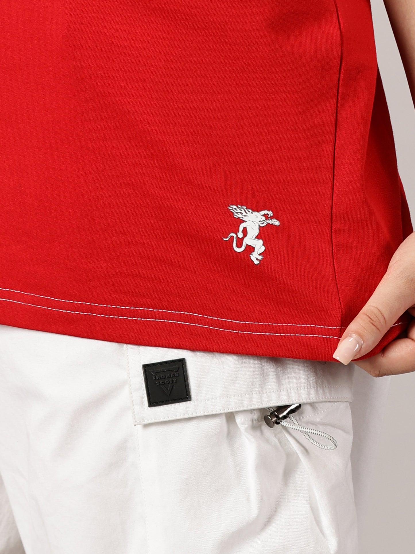 FB It's Always Great Time To Be Yourself 3D Puff Print Oversized Red T Shirt