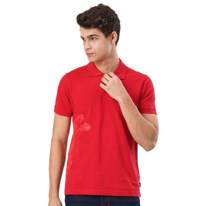 FB Red S/Slv Pique Dragon On Side Polo