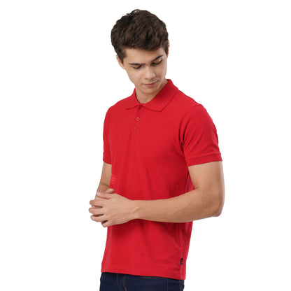 FB Red S/Slv Pique Dragon On Side Polo