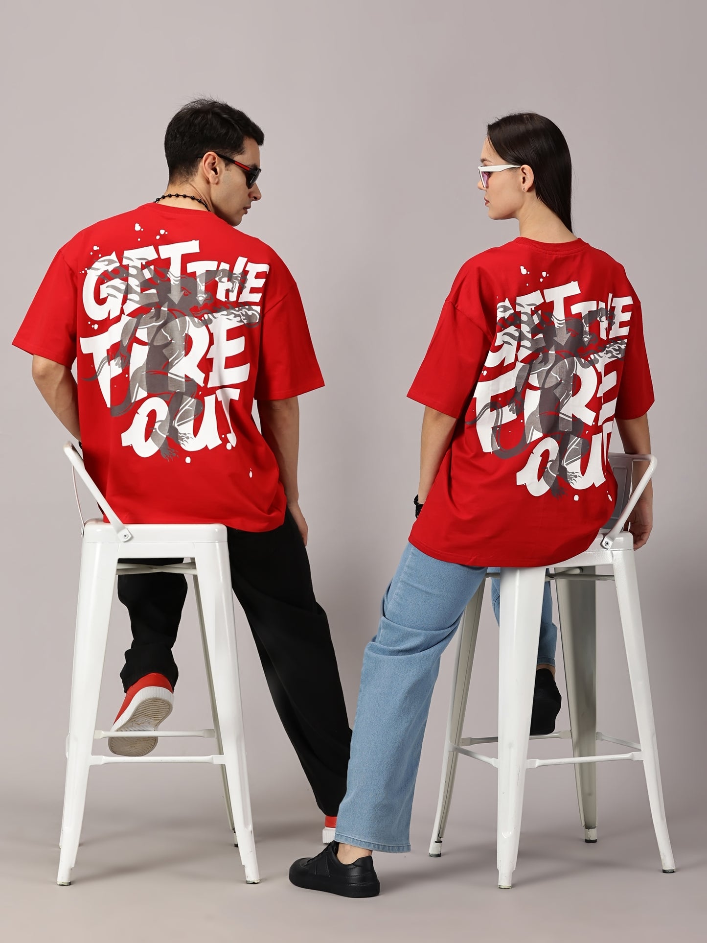 FB Get The Fire Out Oversized Red T Shirt