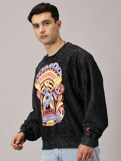 FB Electric Soul Oversized Black Sweatshirt