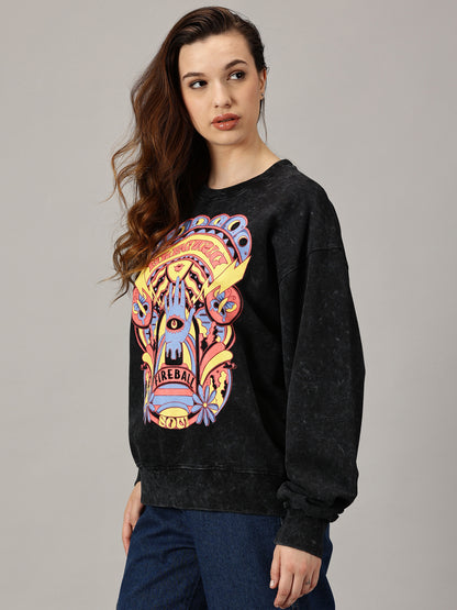 FB Electric Soul Oversized Black Sweatshirt