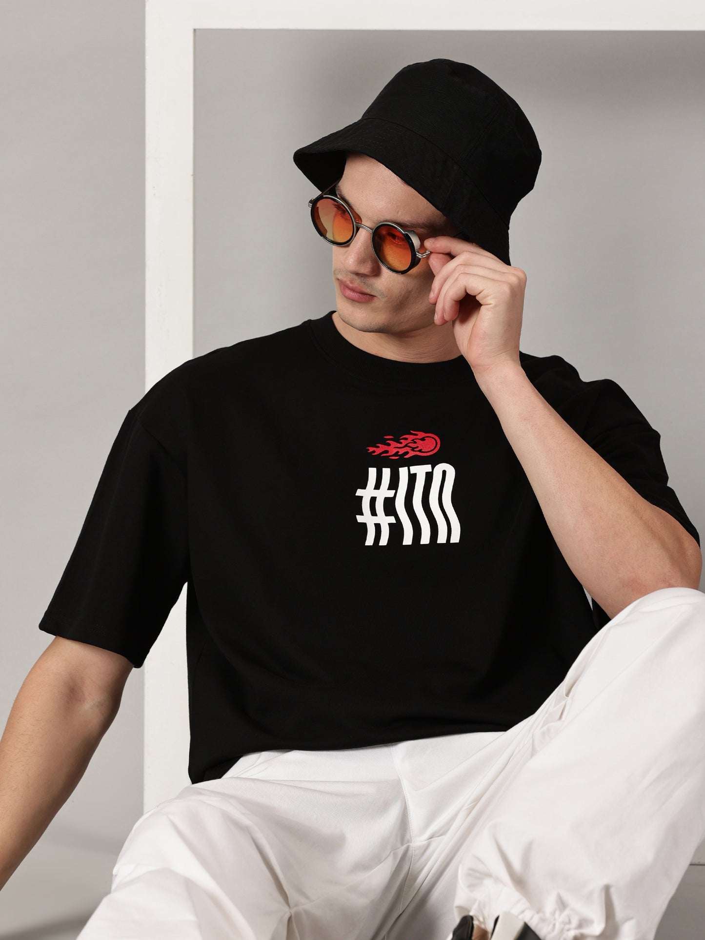 FB Ignite The Night Glow in Dark Oversized Black T Shirt