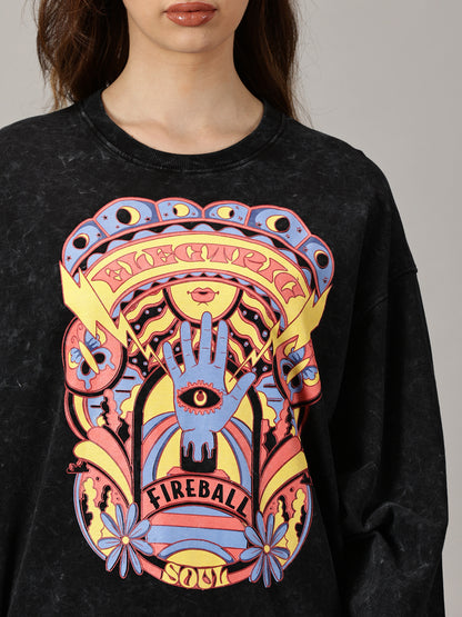 FB Electric Soul Oversized Black Sweatshirt