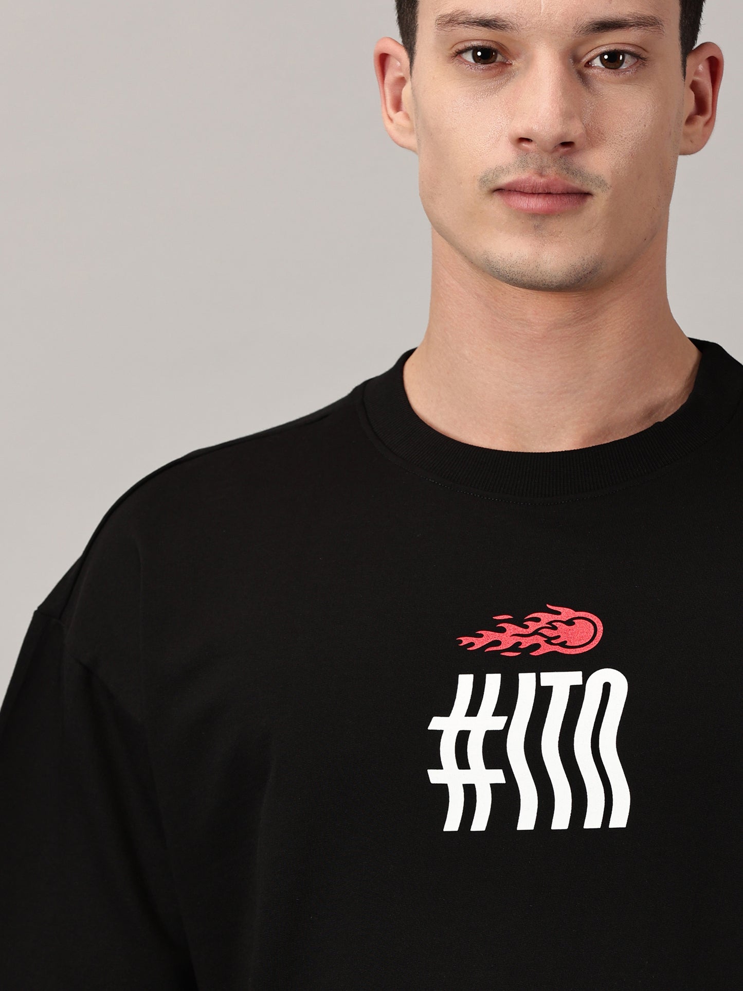 FB Ignite The Night Glow in Dark Oversized Black T Shirt