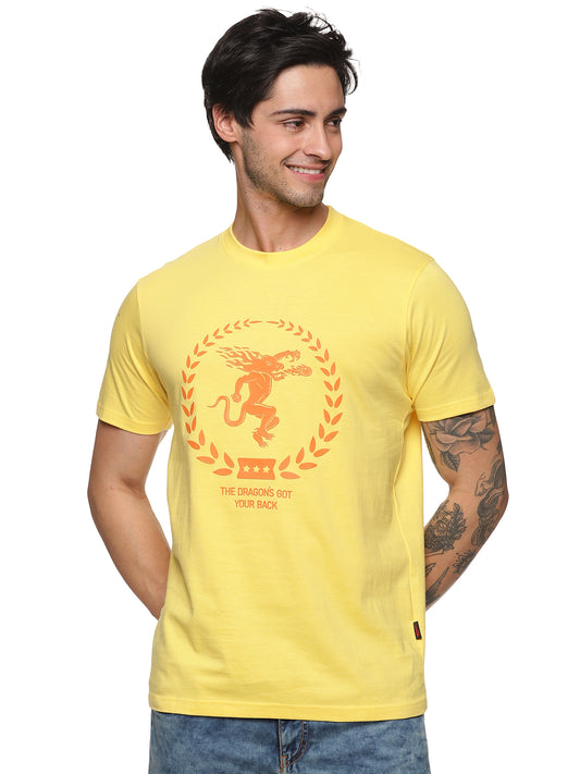 FB Yellow Round Neck HD T Shirt