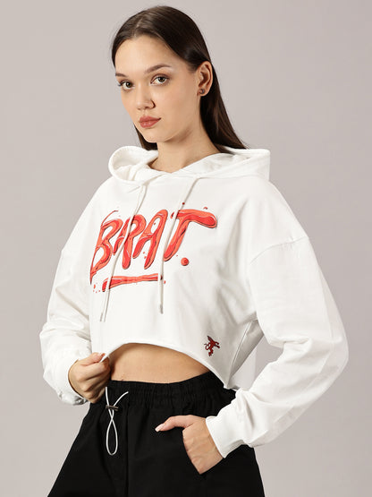 FB Brat 3D Puff Crop Hoodie