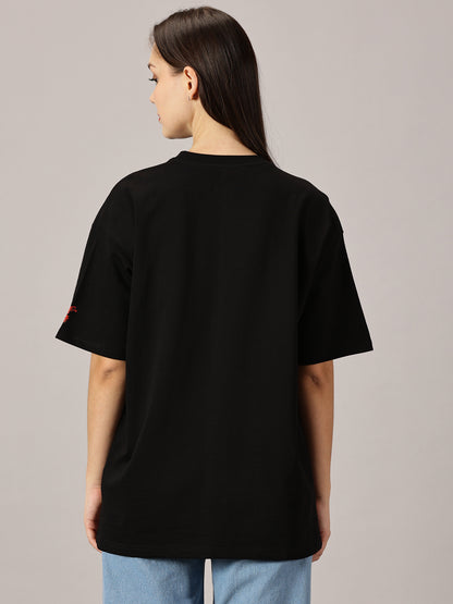 FB Reshuffle Night Life Oversized Black T Shirt