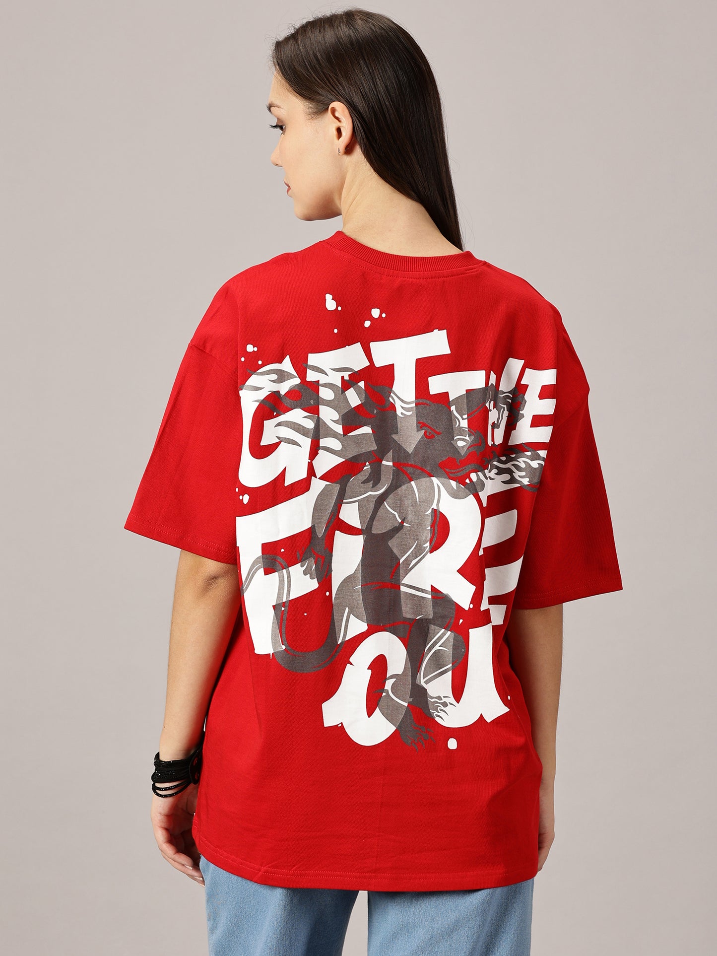 FB Get The Fire Out Oversized Red T Shirt