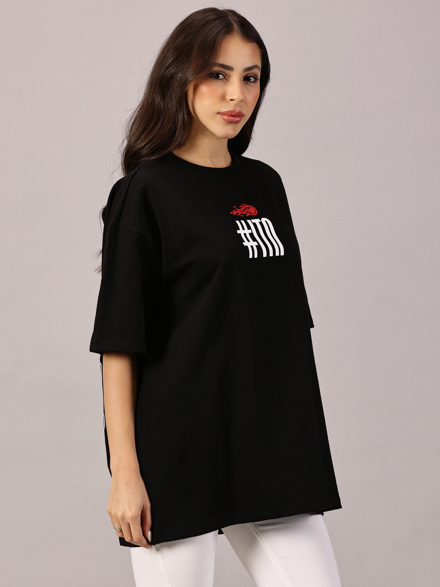 FB Ignite The Night Glow in Dark Oversized Black T Shirt