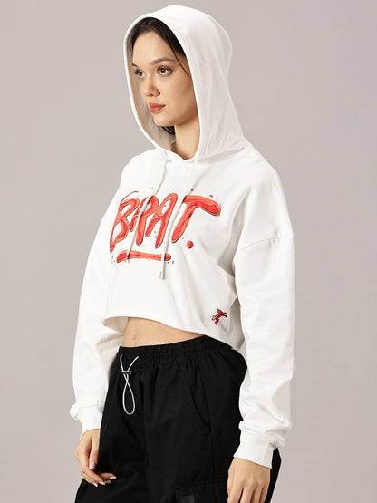 FB Brat 3D Puff Crop Hoodie