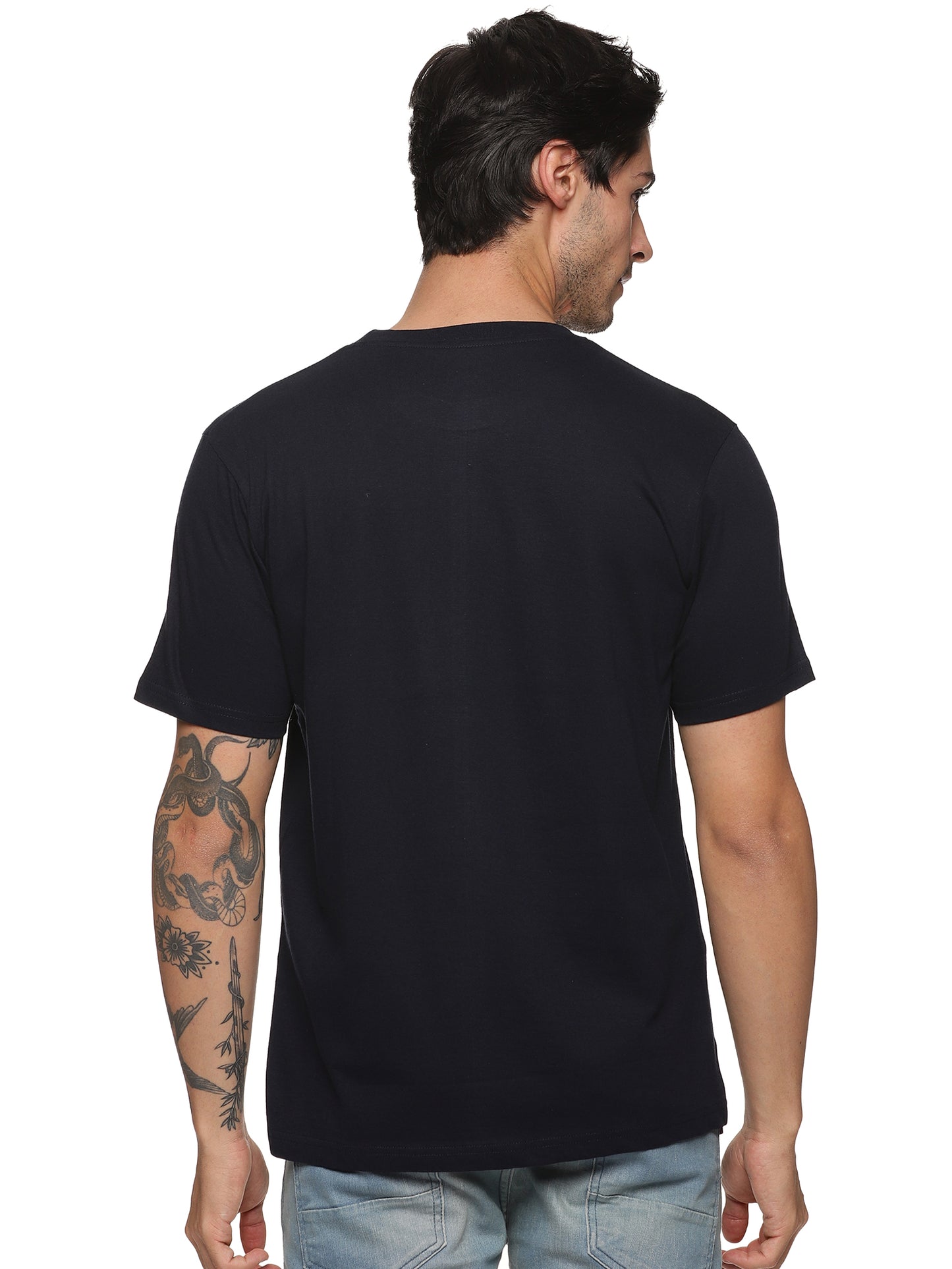 FB Navy Round Neck T Shirt