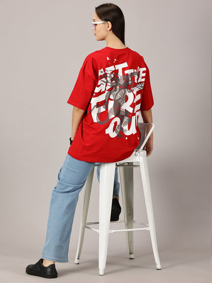 FB Get The Fire Out Oversized Red T Shirt