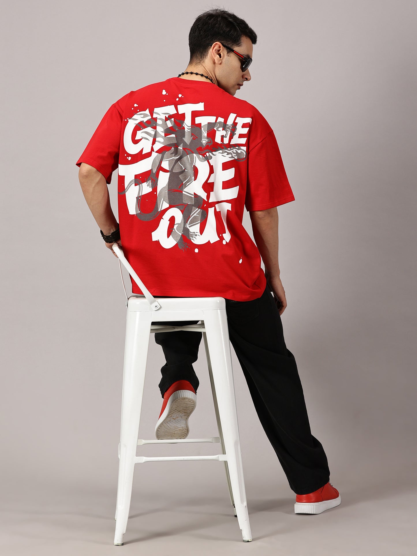 FB Get The Fire Out Oversized Red T Shirt