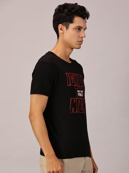 FB Glow in Dark  Where' The Fireball Ignite The Night Black T Shirt