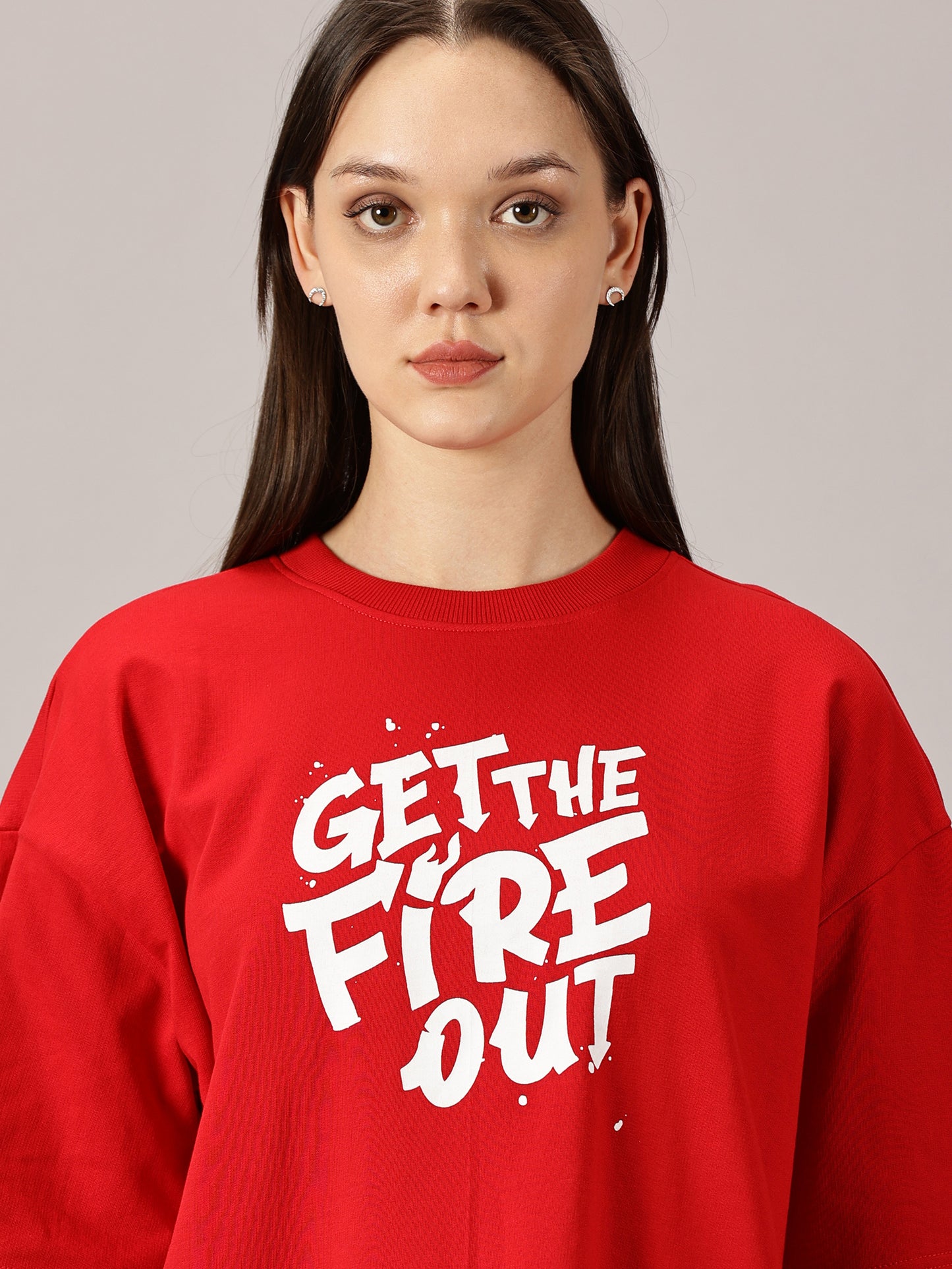 FB Get The Fire Out Oversized Red T Shirt