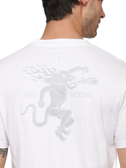 FB White Round neck Rise Beyond T Shirt